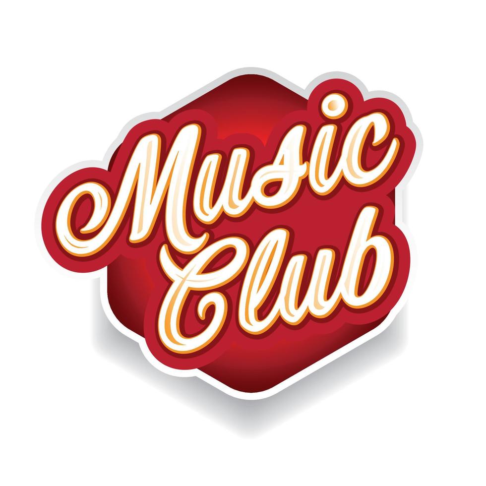 segno del club musicale lettering vintage vettore