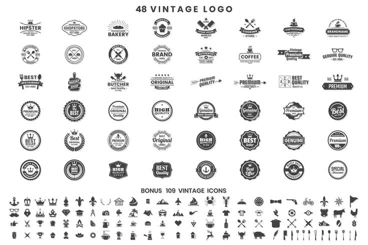 Logo vettoriale retrò vintage per banner