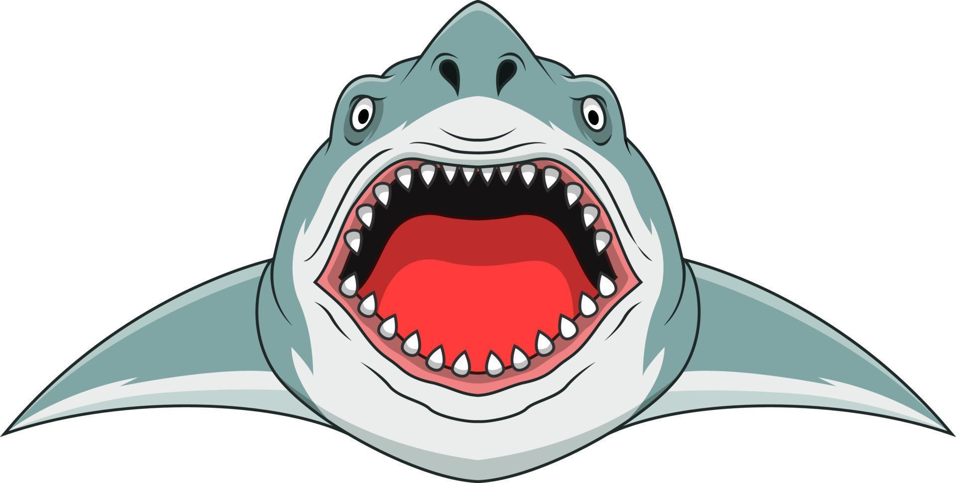 illustrazione della mascotte della testa di squalo arrabbiato vettore