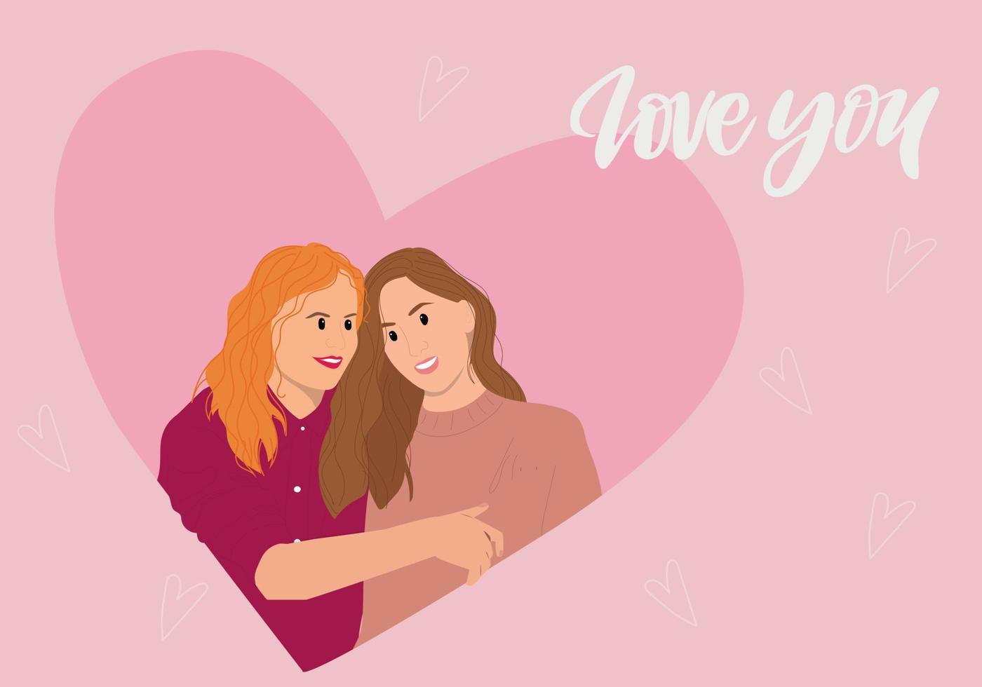 coppia lesbica di san valentino vettore