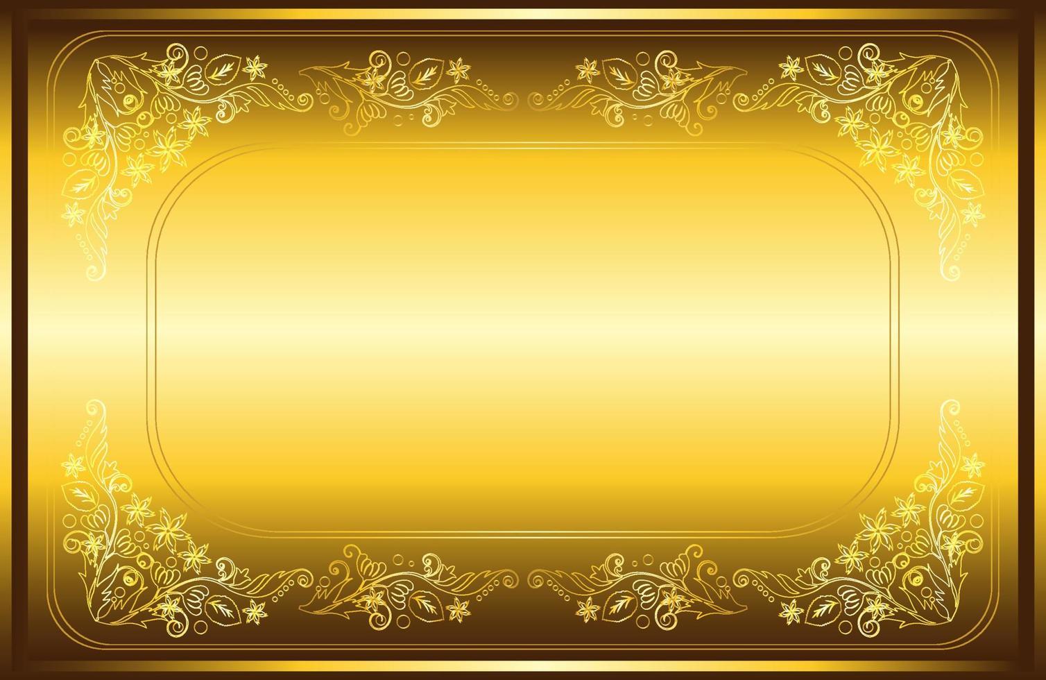 disegno di carta cornice bordo floreale dorato vettore
