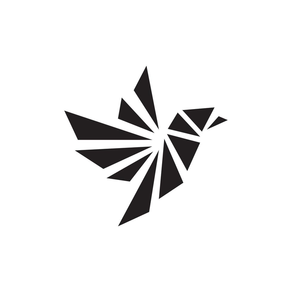 illustrazione vettoriale del concetto di logo triangolo uccello volante astratto