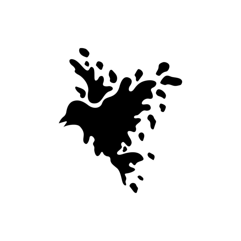 illustrazione vettoriale del concetto di logo della spruzzata dell'inchiostro dell'uccello volante