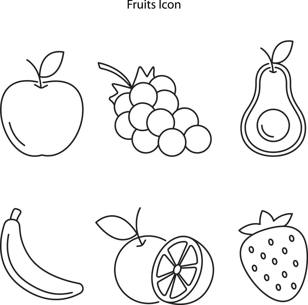 icona di frutta isolata su sfondo bianco dalla collezione di medicine alternative. icona della frutta linea sottile contorno lineare simbolo della frutta per logo, web, app, ui. icona semplice segno. icona vettore piatto