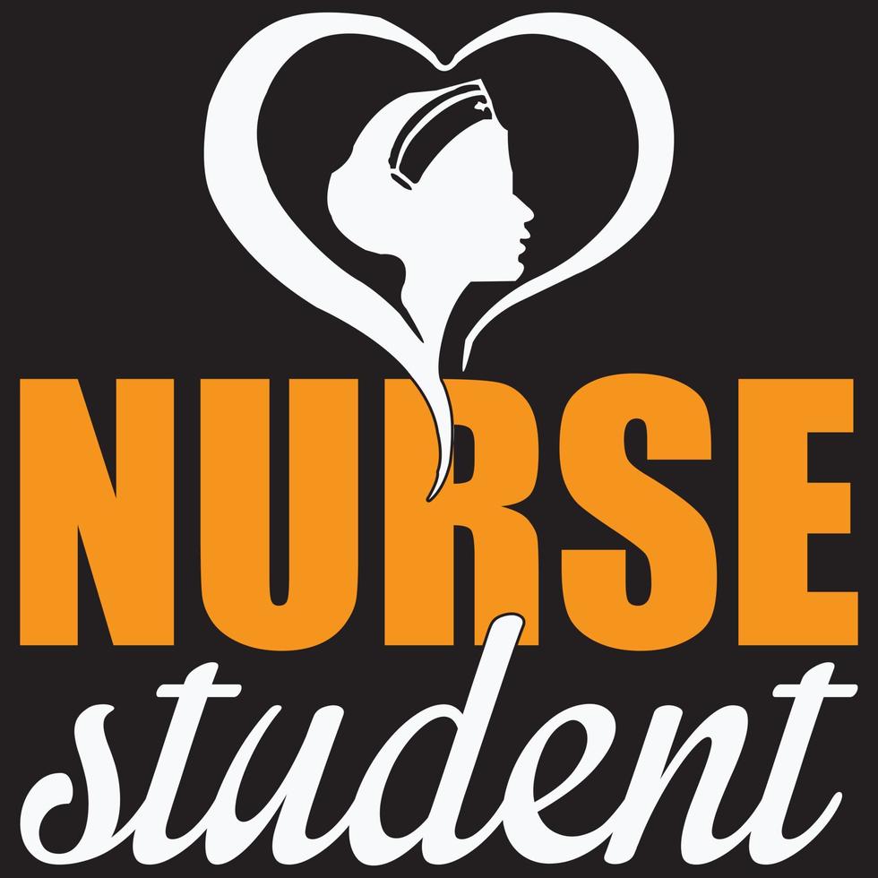 design della maglietta dello studente infermiere vettore