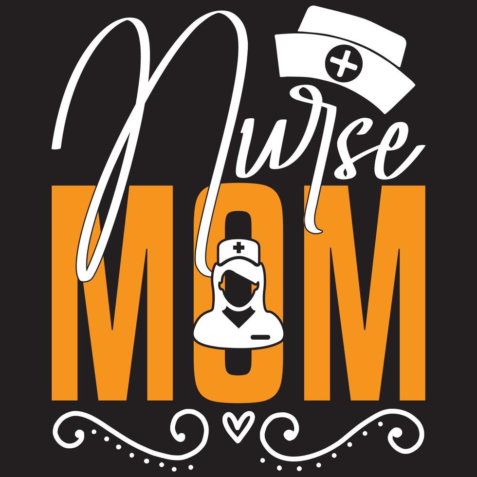 design della maglietta della mamma infermiera vettore