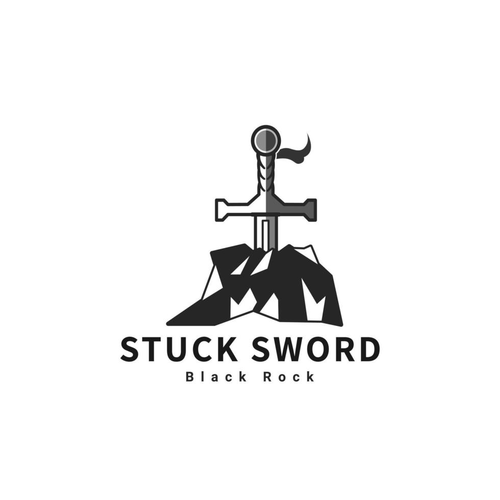 semplice illustrazione del logo dell'icona dell'arma della spada vettore