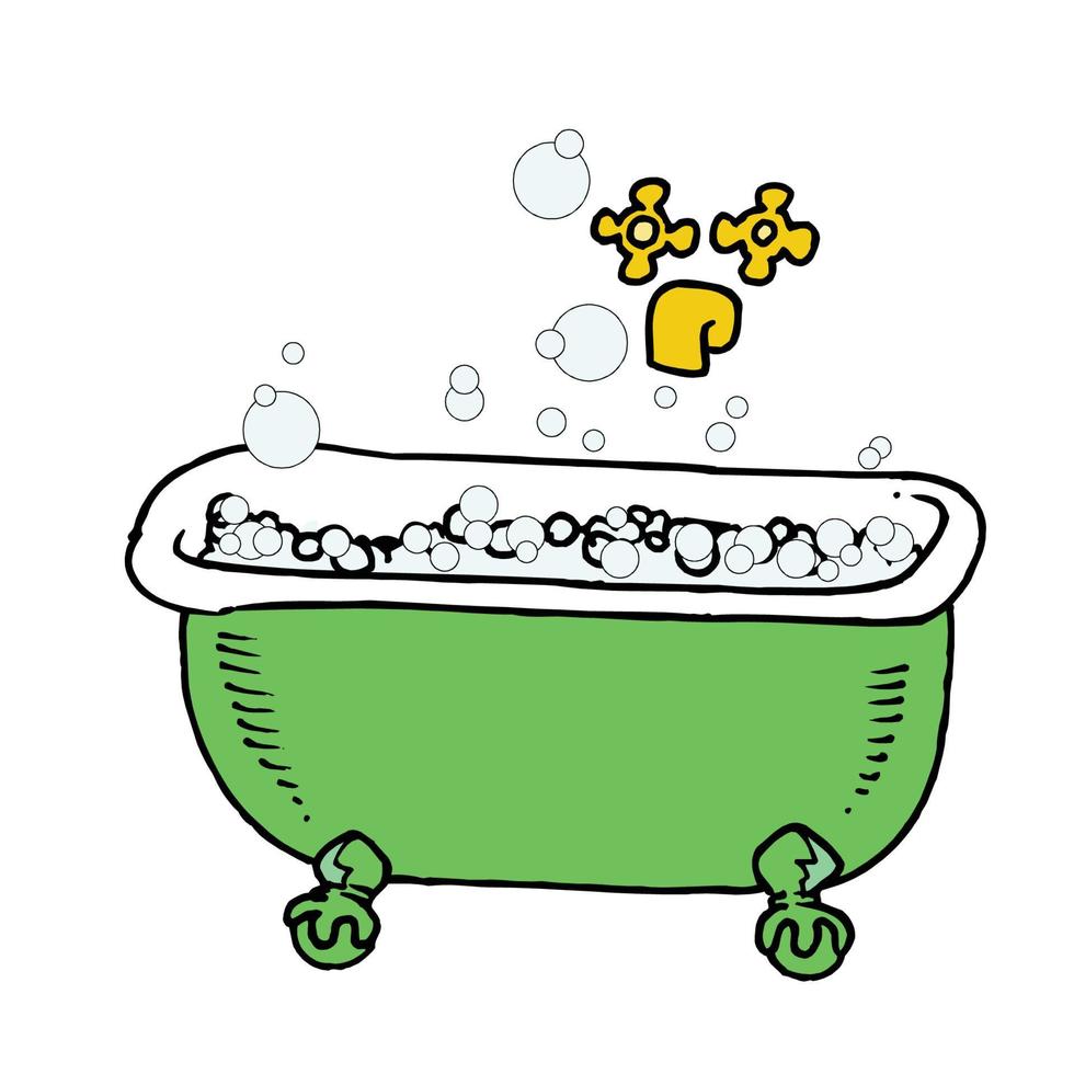 illustrazione del fumetto della vasca da bagno vettore