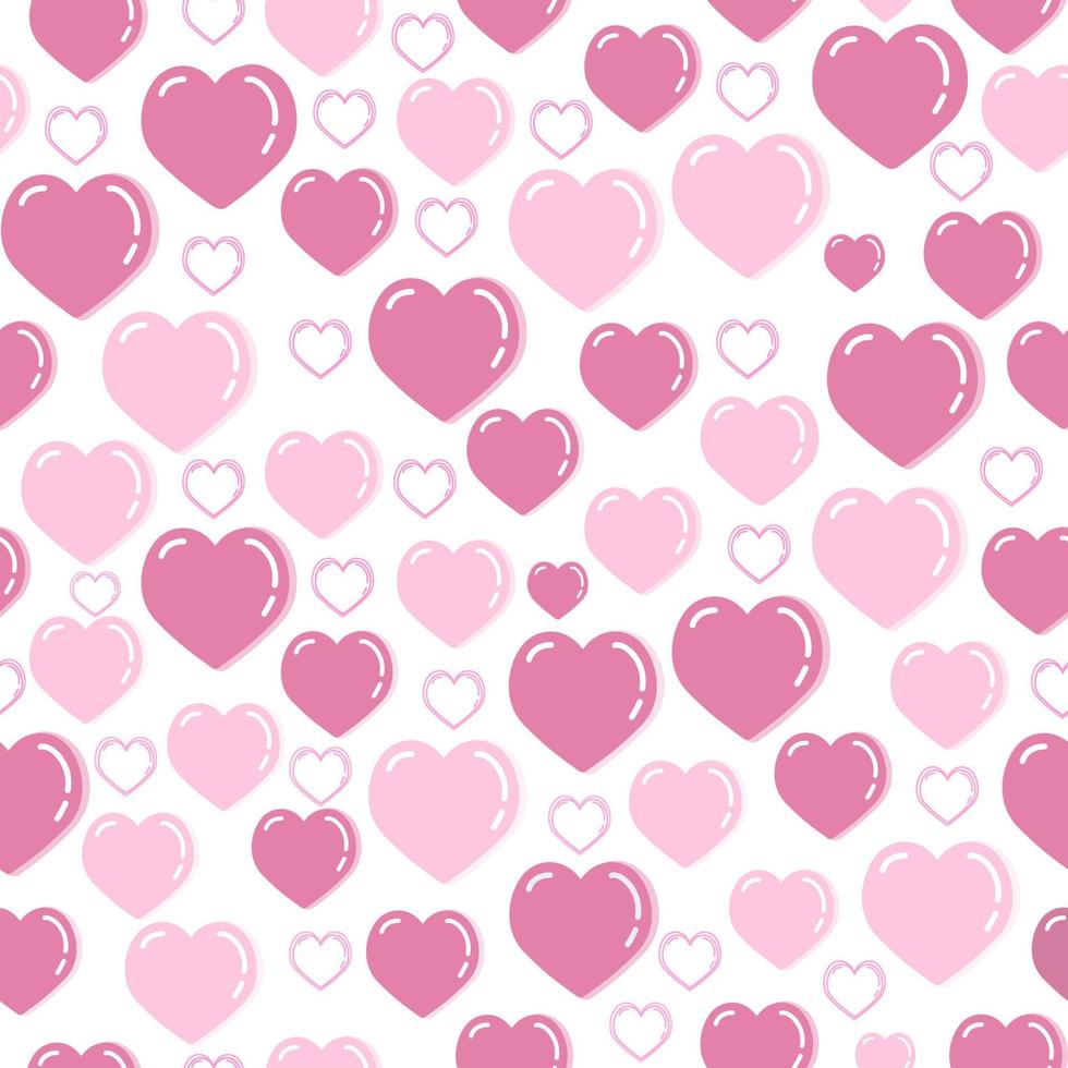 un grazioso sfondo a cuore rosa, un design senza cuciture a cuore rosa, un motivo a cuore rosa. vettore