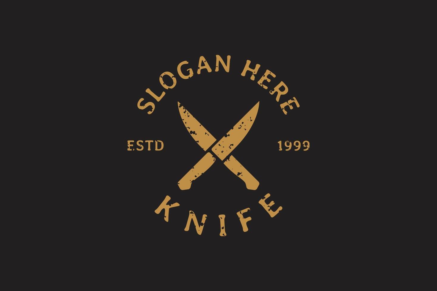 coltello logo design in stile vintage grafica vettoriale