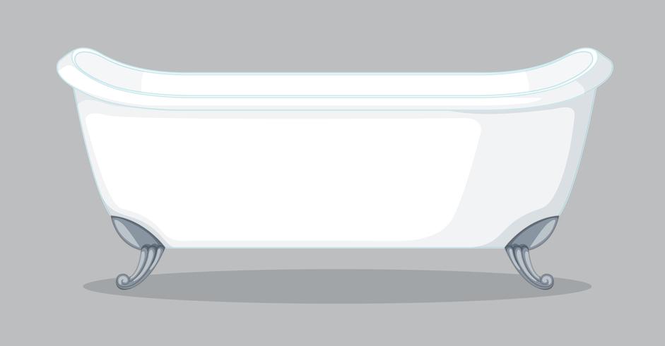Una vasca da bagno su sfondo grigio vettore
