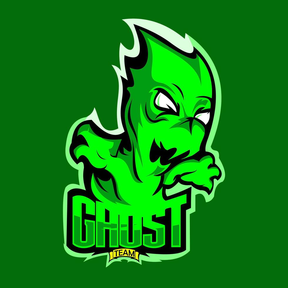 fantasma mascotte logo gamein vectorg, illustrazione mascotte vettore