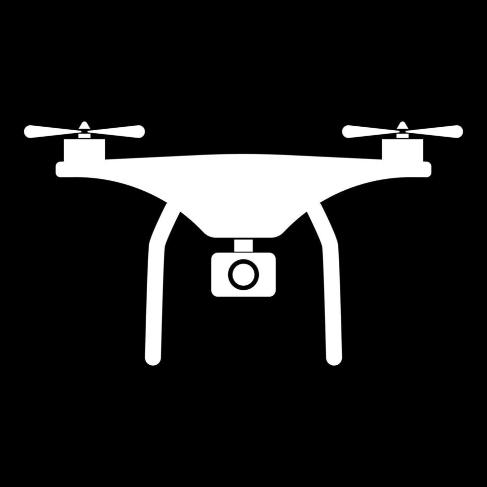 icona bianca del drone vettore