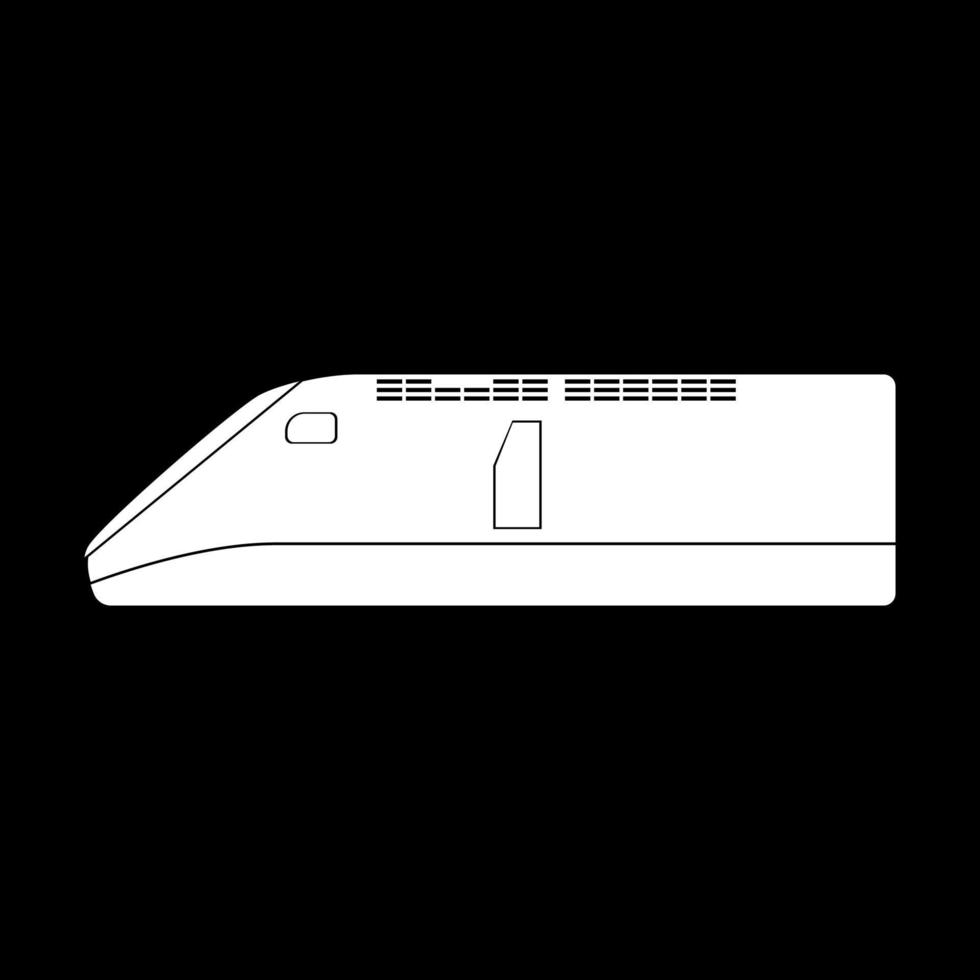 colore bianco dell'icona del treno ad alta velocità vettore