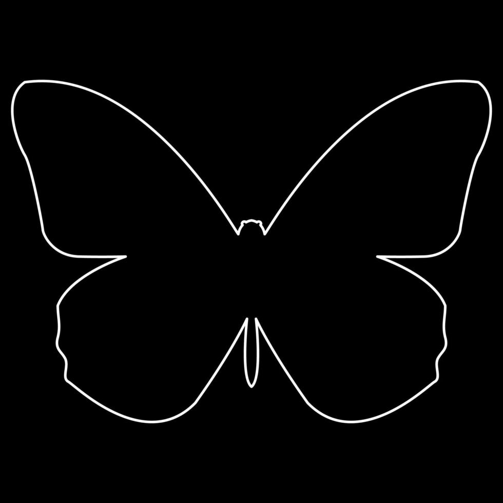 icona di contorno bianco farfalla vettore