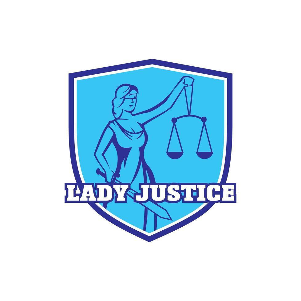 logo della signora giustizia, logo del giudice vettore