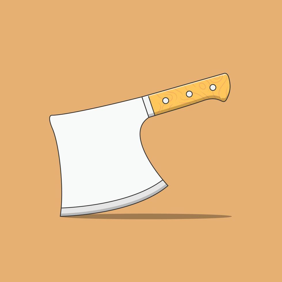 illustrazione dell'icona di vettore del coltello da macellaio. vettore di coltello da cucina. stile cartone animato piatto adatto per pagina di destinazione web, banner, volantino, adesivo, t-shirt, carta