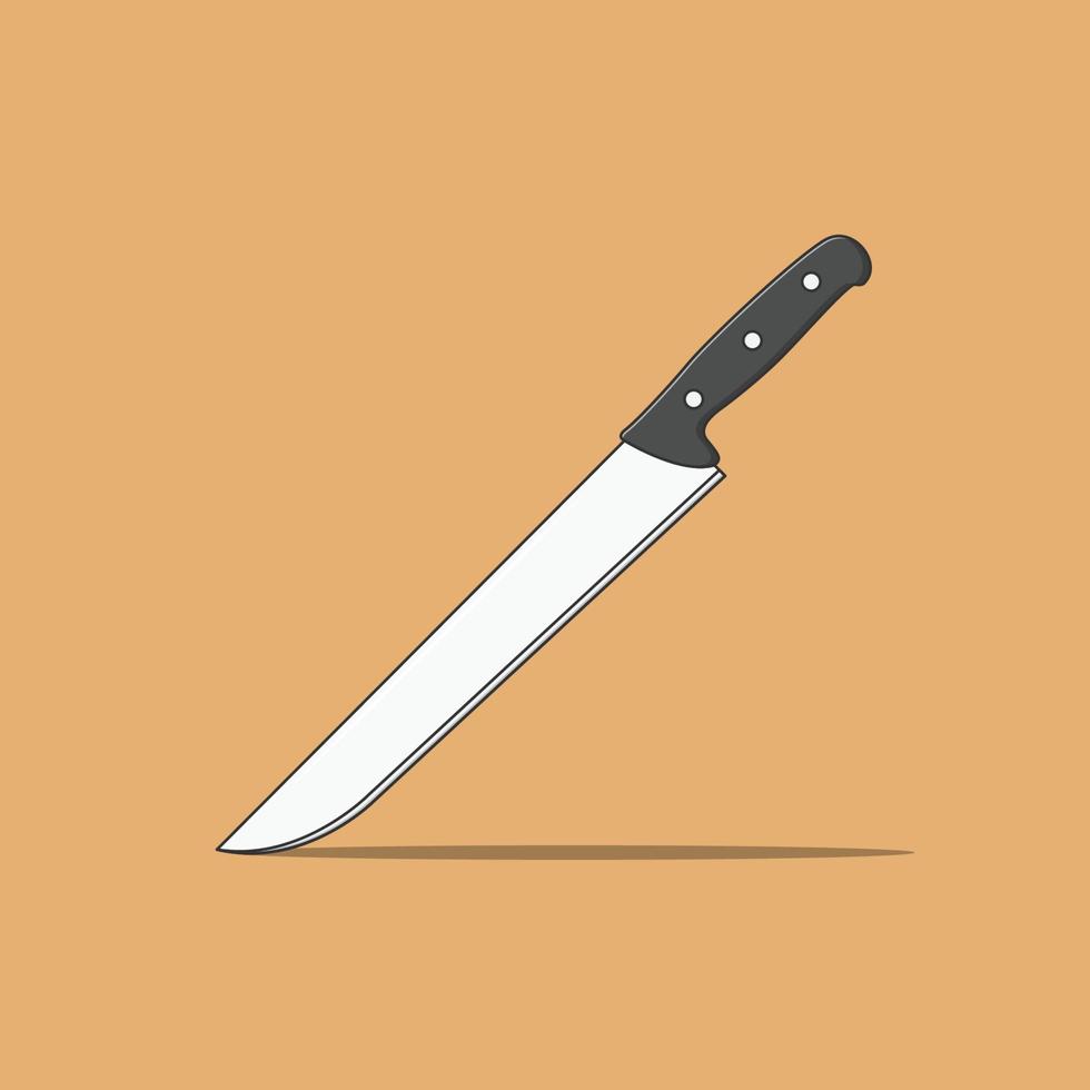 illustrazione dell'icona di vettore del coltello da macellaio. vettore di coltello da cucina. stile cartone animato piatto adatto per pagina di destinazione web, banner, volantino, adesivo, t-shirt, carta