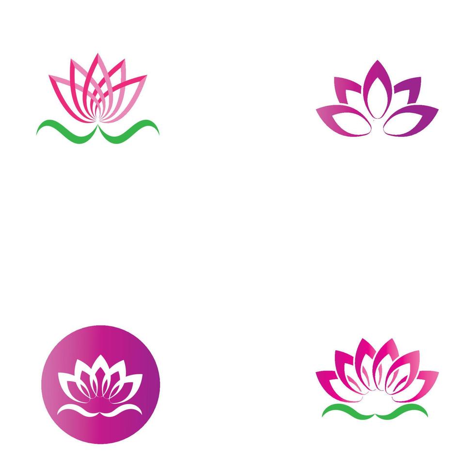 vettore di bellezza fiori di loto design logo icona modello