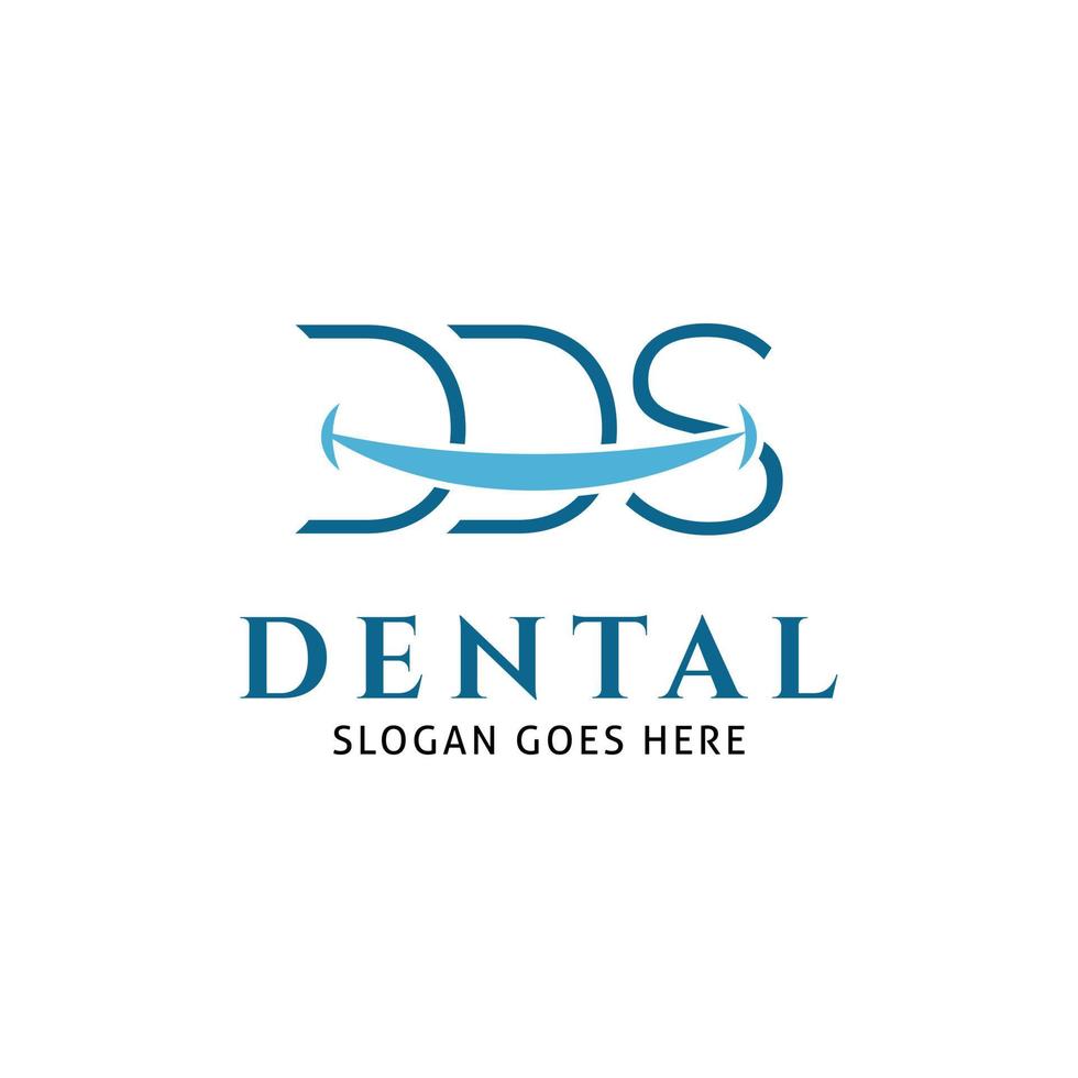 disegno dell'illustrazione del modello del logo vettoriale dell'icona dentale della lettera iniziale dds