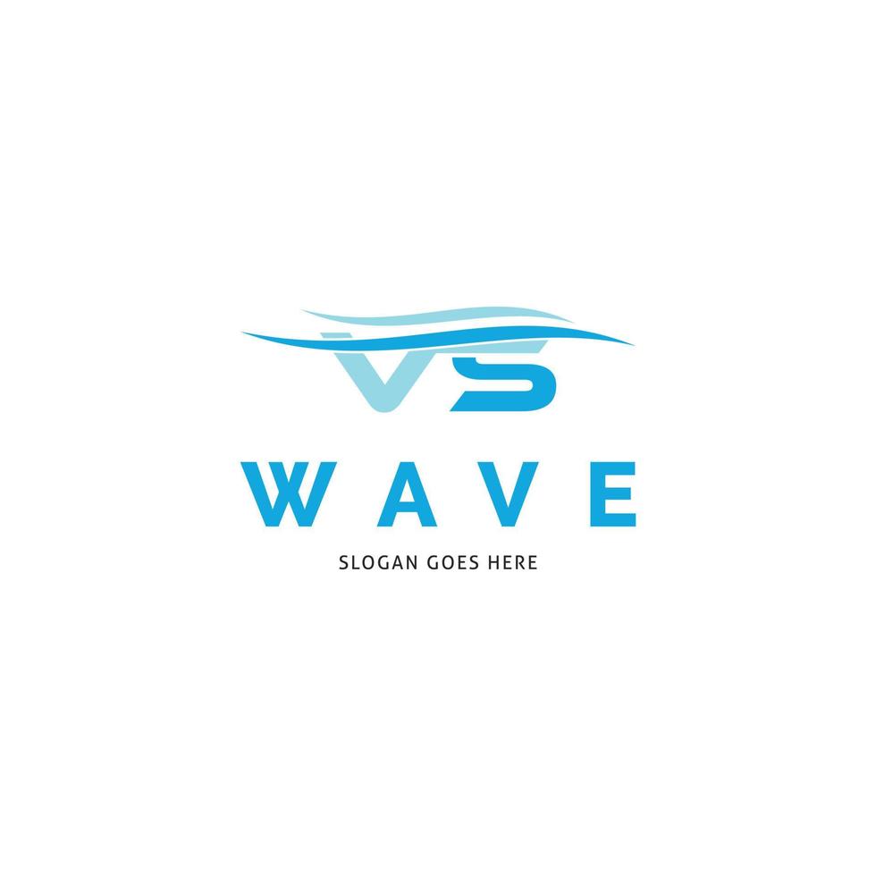 lettera iniziale vs onda icona vettore logo modello illustrazione design