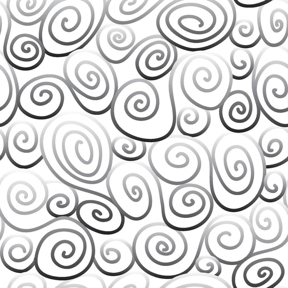 sfondo a spirale ornamentale bianco astratto in stile anni '60. modello senza cuciture foderato geometrico. struttura a spirale. sfondo artistico in bianco e nero vettore