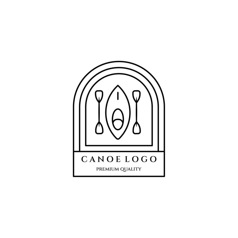 canoa kayak line art icona logo design illustrazione vettoriale minimalista