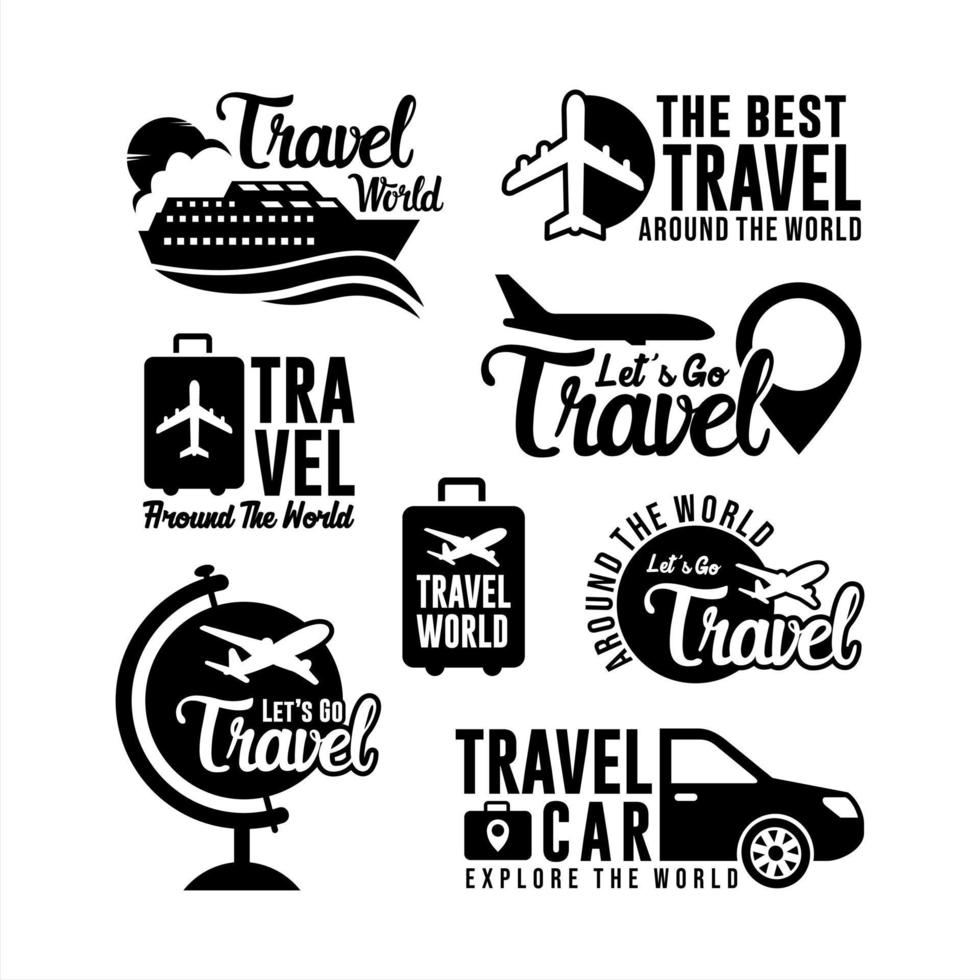 collezione mondiale del logo di viaggio distintivo vettore