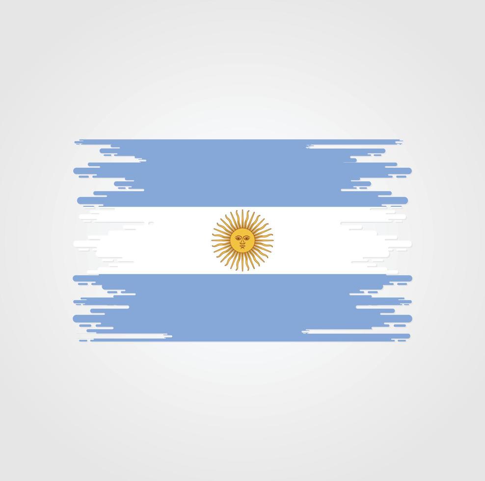 bandiera argentina con design in stile pennello acquerello vettore