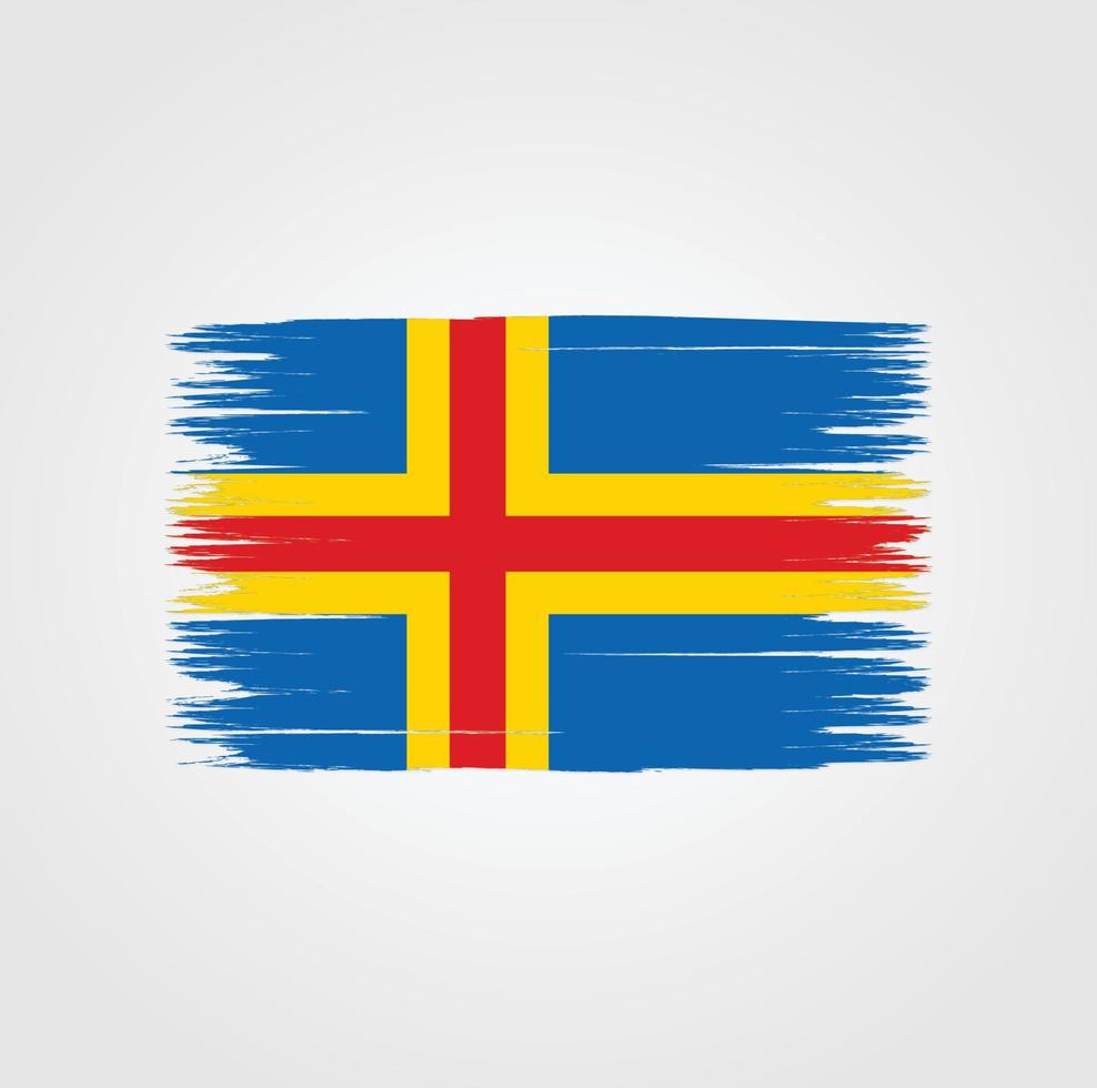 bandiera delle isole aland con stile pennello vettore