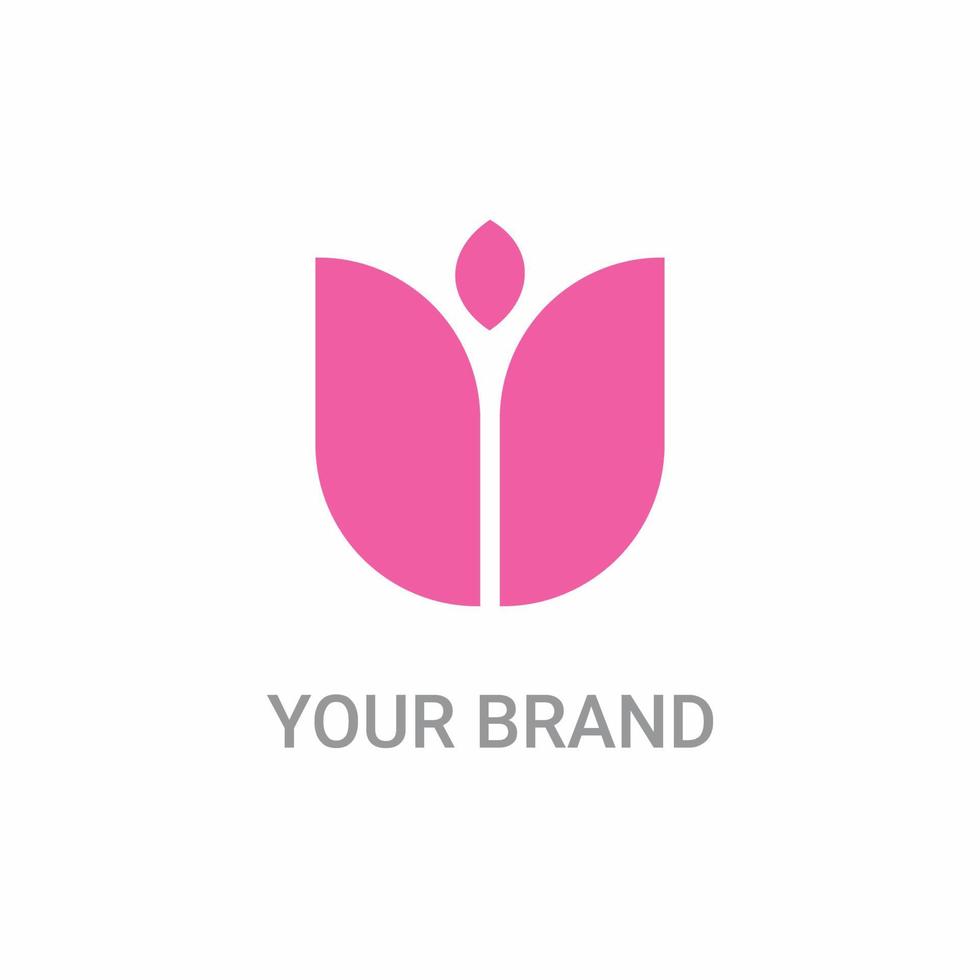 logo rosa femminile a forma di fiori colorati, perfetto per attività di boutique, make up o servizi di bellezza vettore