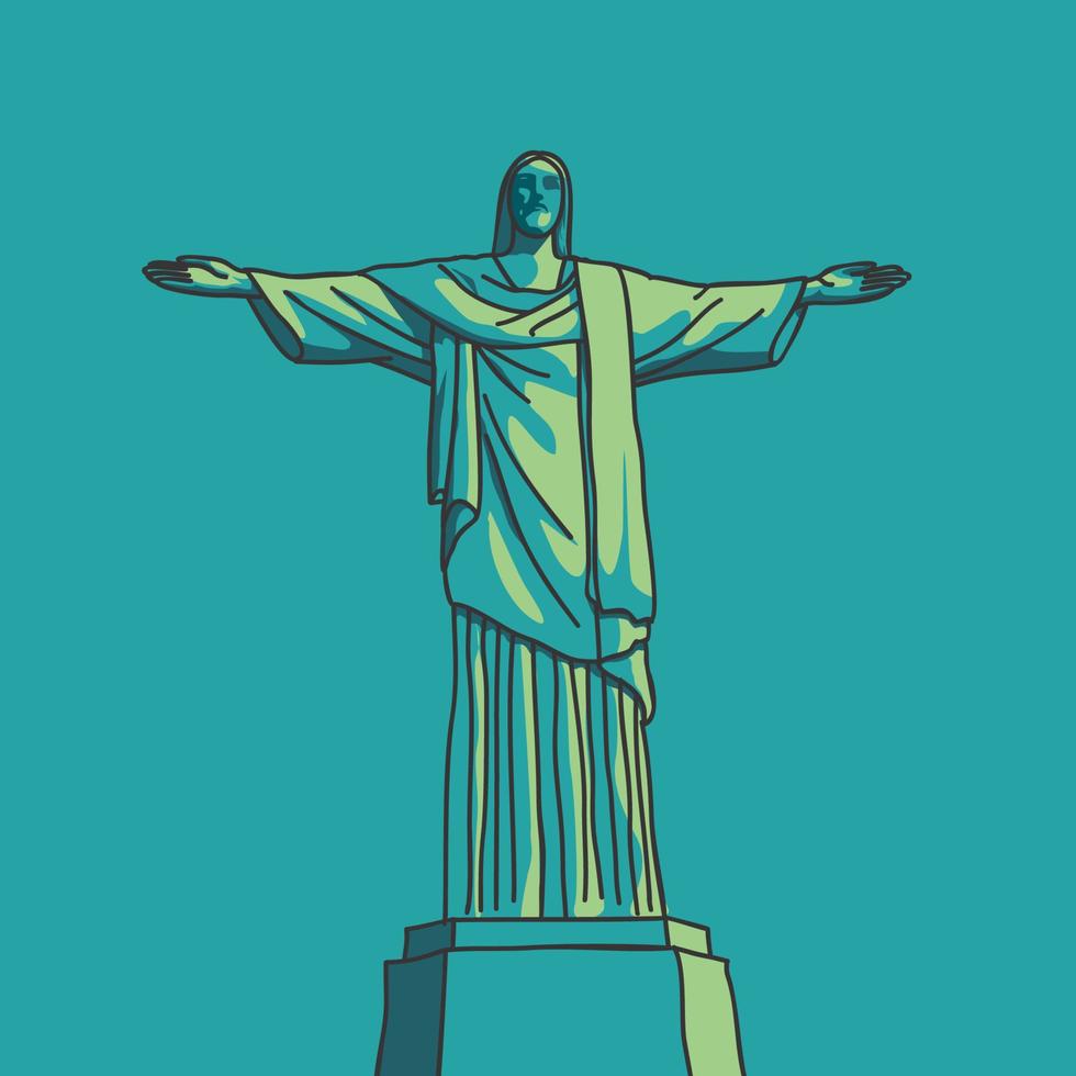 statua di cristo redentore. rio de janeiro, brasile vettore