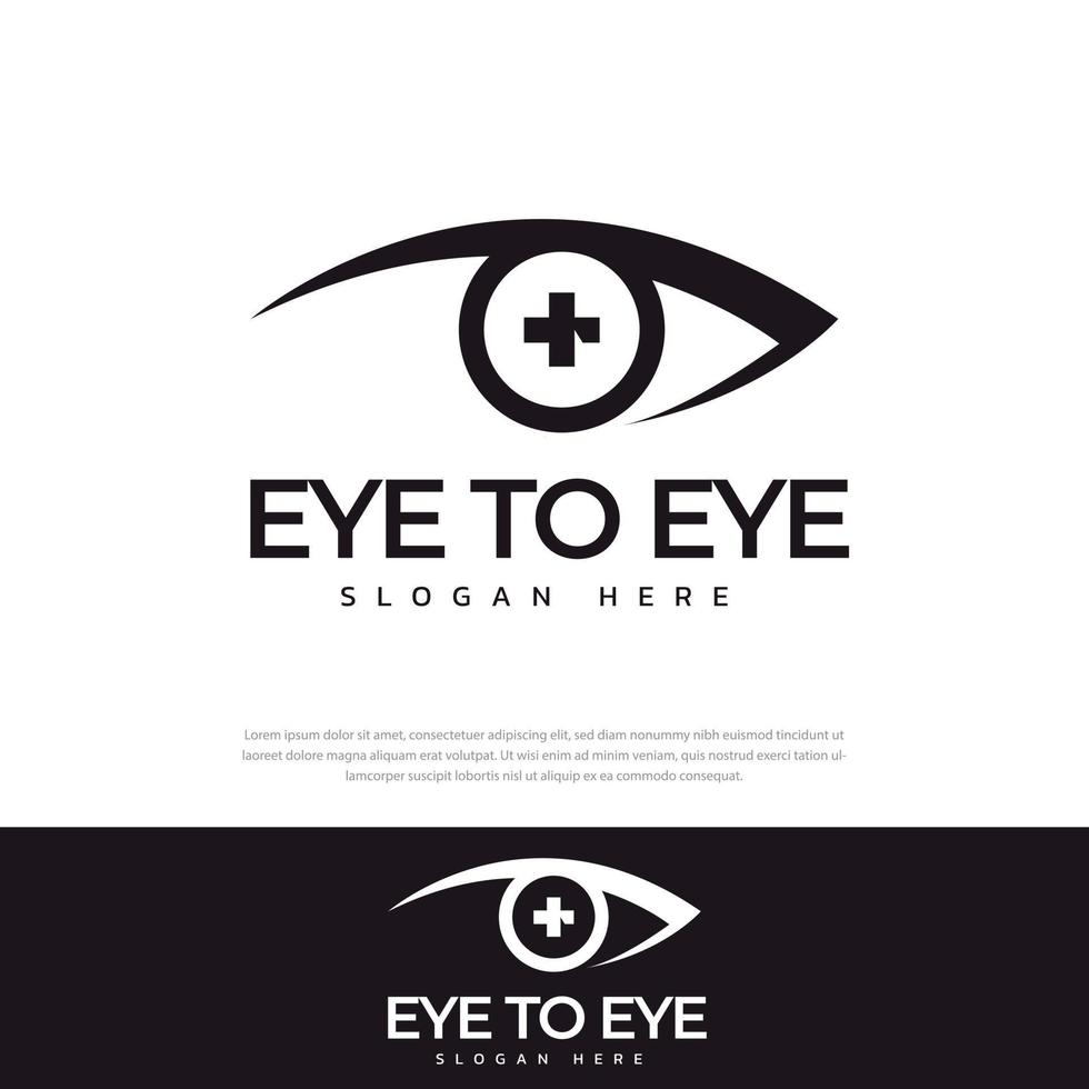 logo semplice del design della salute degli occhi, cura degli occhi moderna, simbolo, icona, modello. vettore