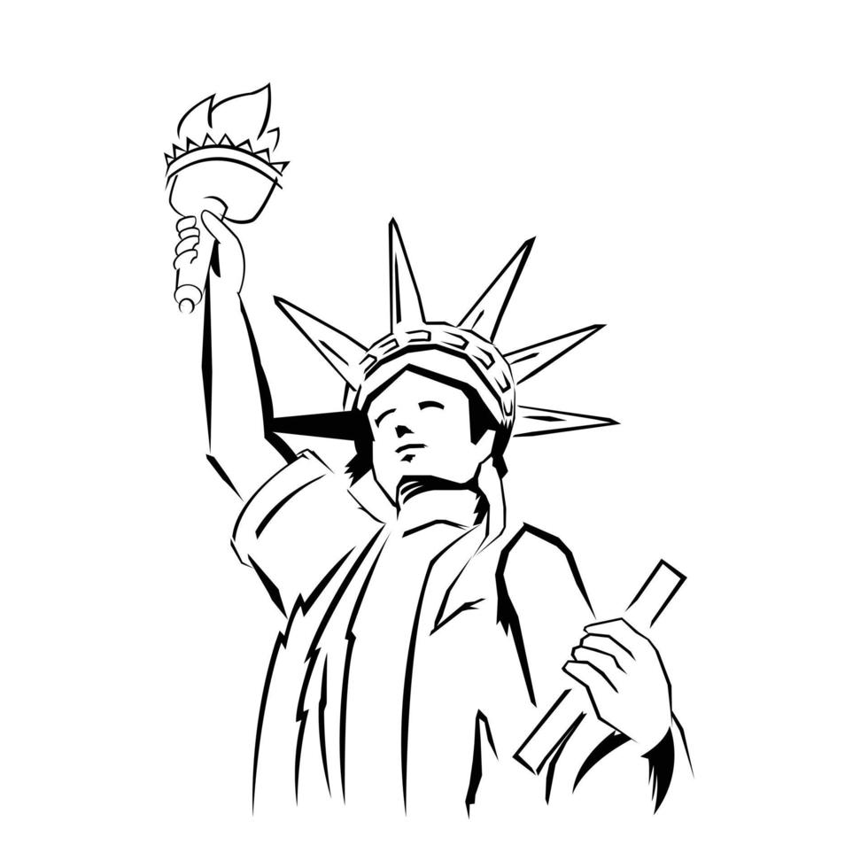 illustrazione di design della statua della libertà vettore