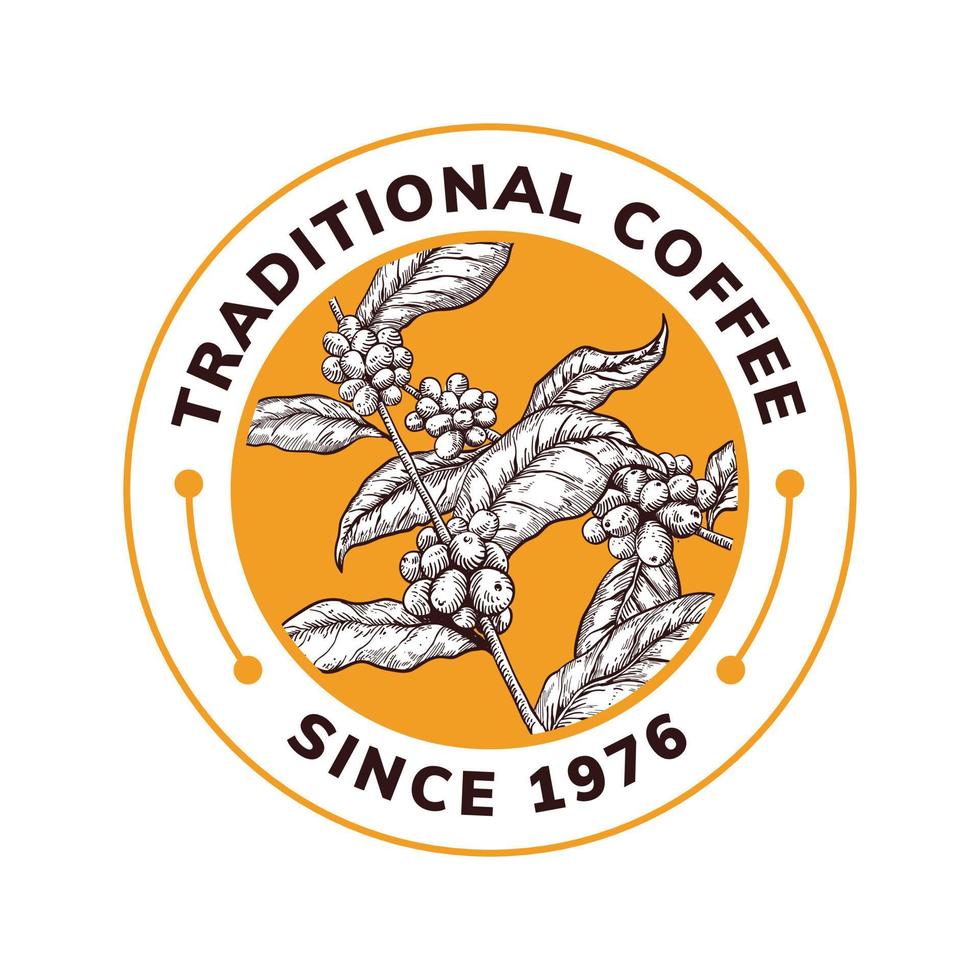 illustrazione del caffè per logo, badge ed emblema vettore