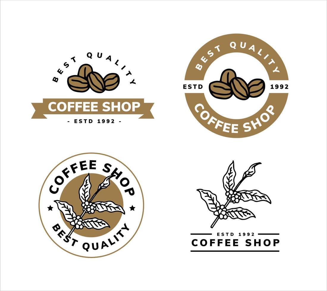 design del modello di logo del caffè vettore