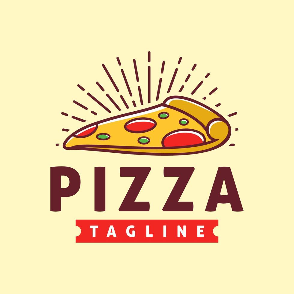 modello di logo per pizza, adatto per il logo di ristoranti e bar vettore