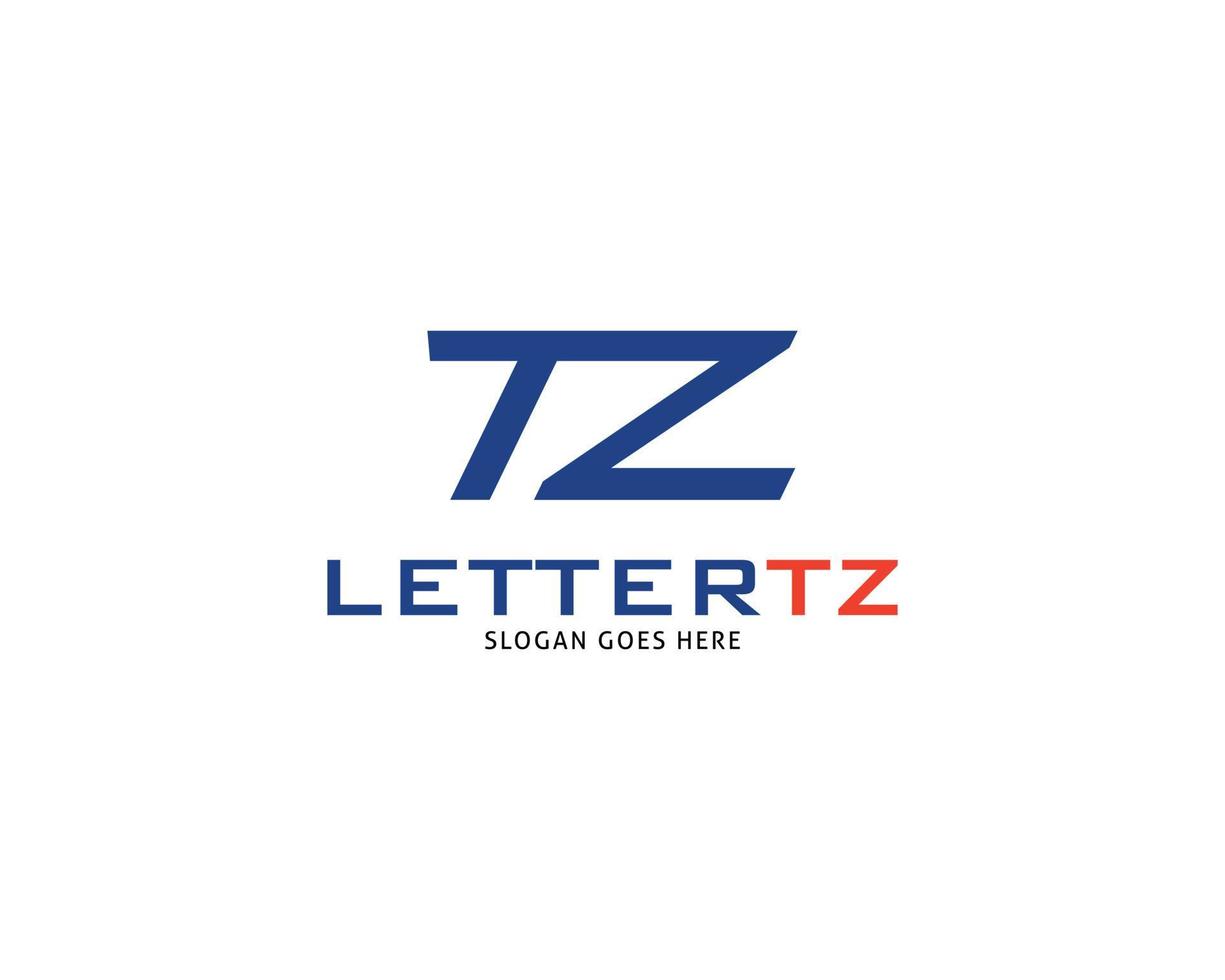 lettera iniziale tz logo modello design vettore