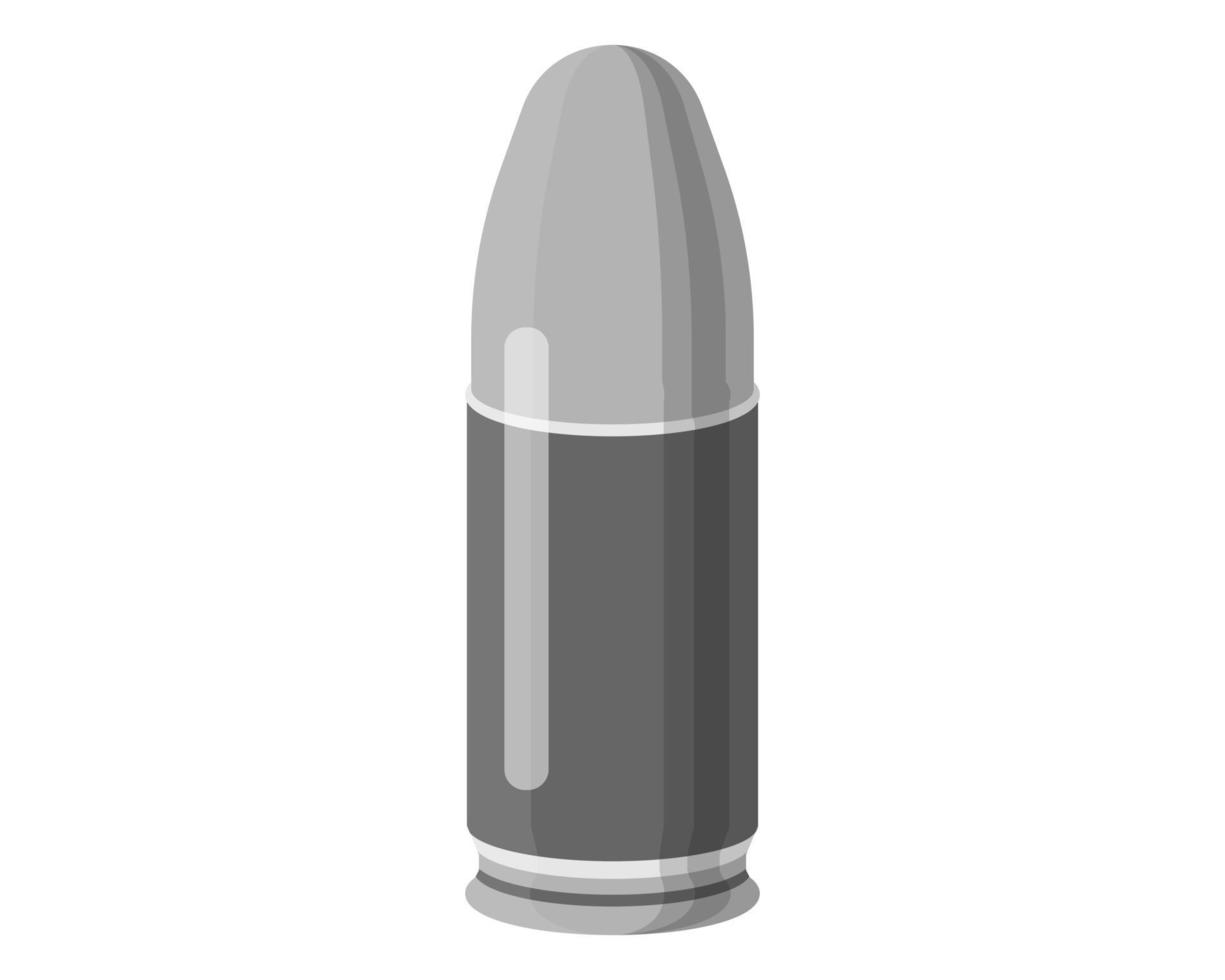 proiettile di metallo o munizioni per armi, fucile d'assalto e pistola. concetto di terrorismo e guerra. vettore