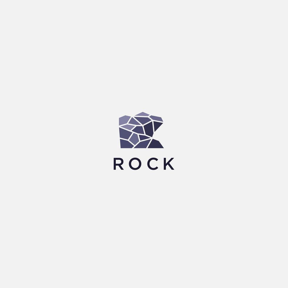 logo minimalista di pietre di roccia logo di paesaggi di pietra di collina vettore