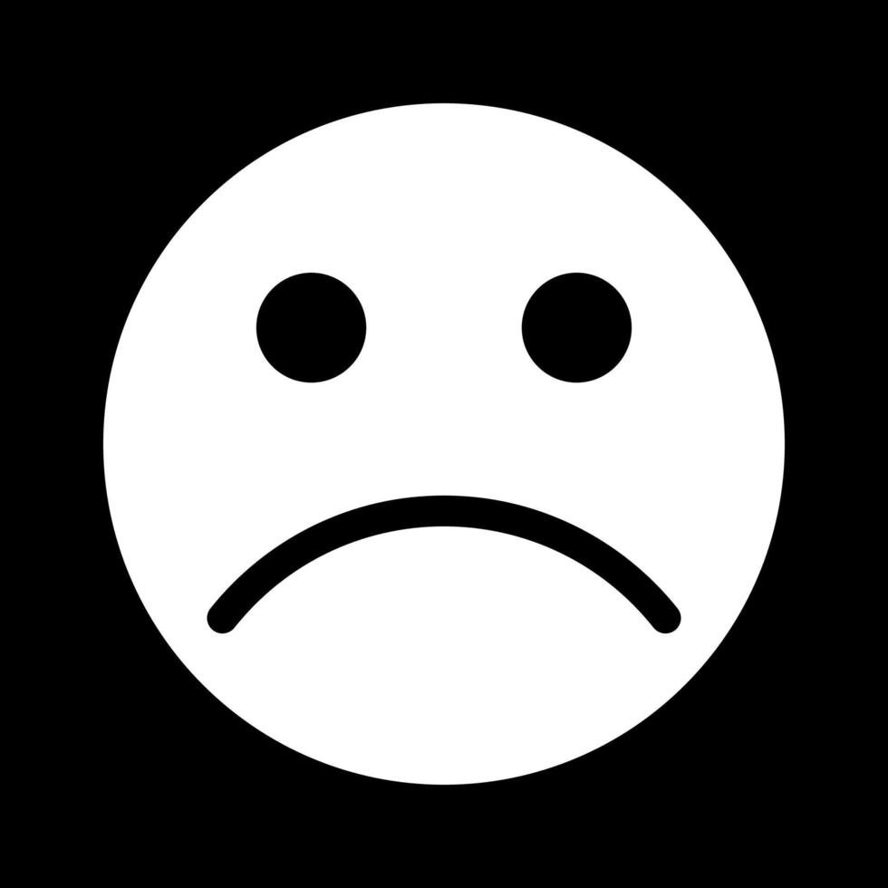 icona di colore bianco emoticon triste. vettore