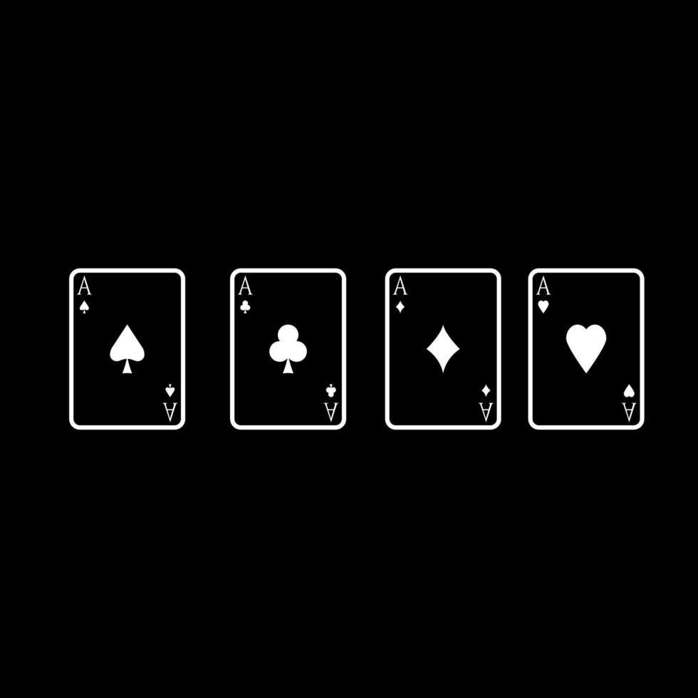 icona di colore bianco delle carte da gioco. vettore