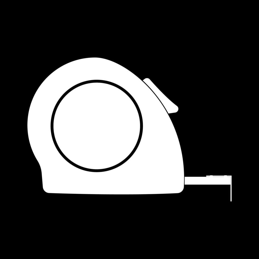 icona di colore bianco della misura di nastro. vettore