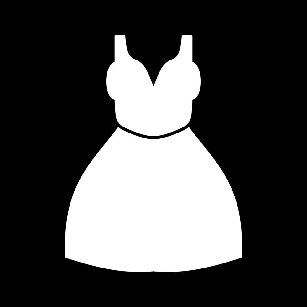 icona di colore bianco del vestito da donna. vettore