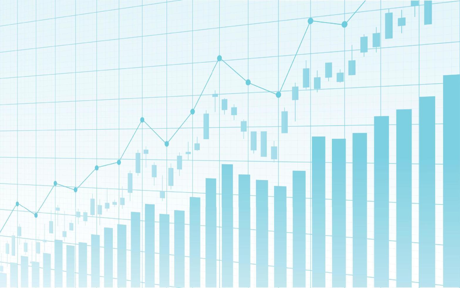 grafico del mercato azionario finanziario sul trading di investimenti in borsa, punto rialzista, punto ribassista. tendenza del grafico per l'idea imprenditoriale e tutto il design dell'opera d'arte. illustrazione vettoriale. vettore