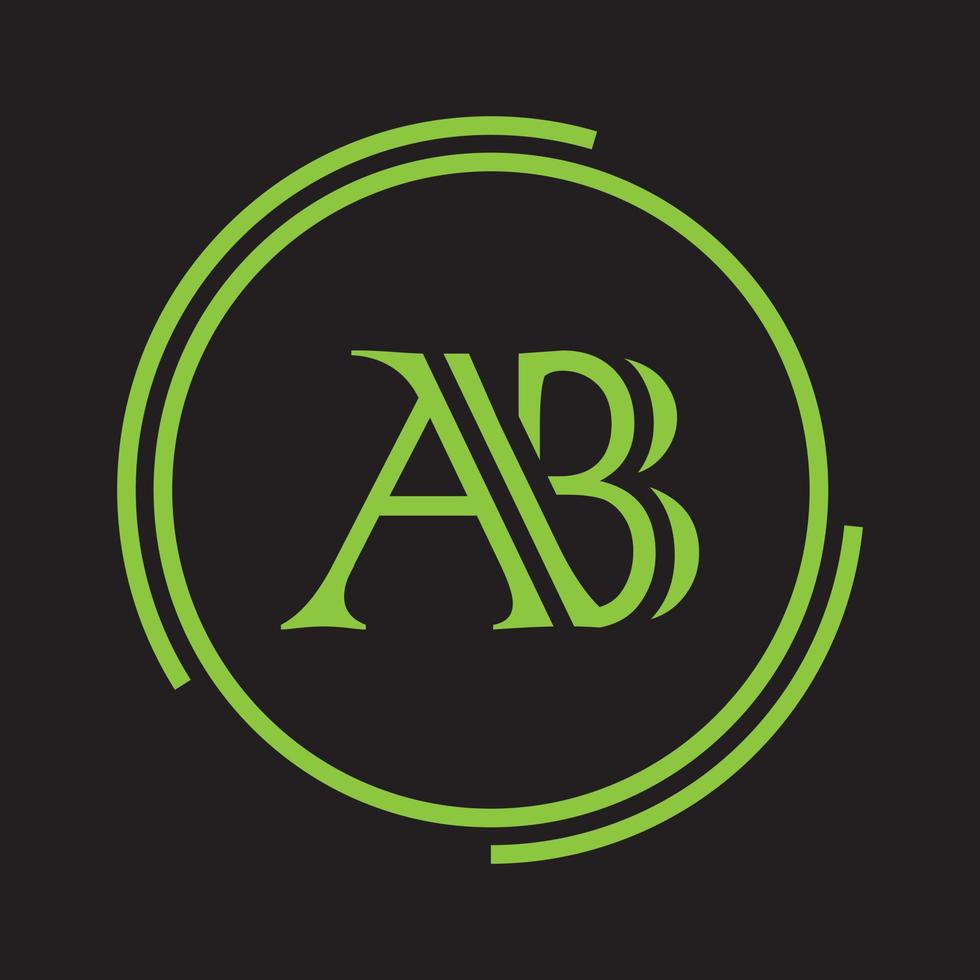 ab lettera design logo logotipo icona concetto con font serif e stile classico elegante aspetto illustrazione vettoriale. illustrazione vettoriale del modello di progettazione del logo della lettera ab.