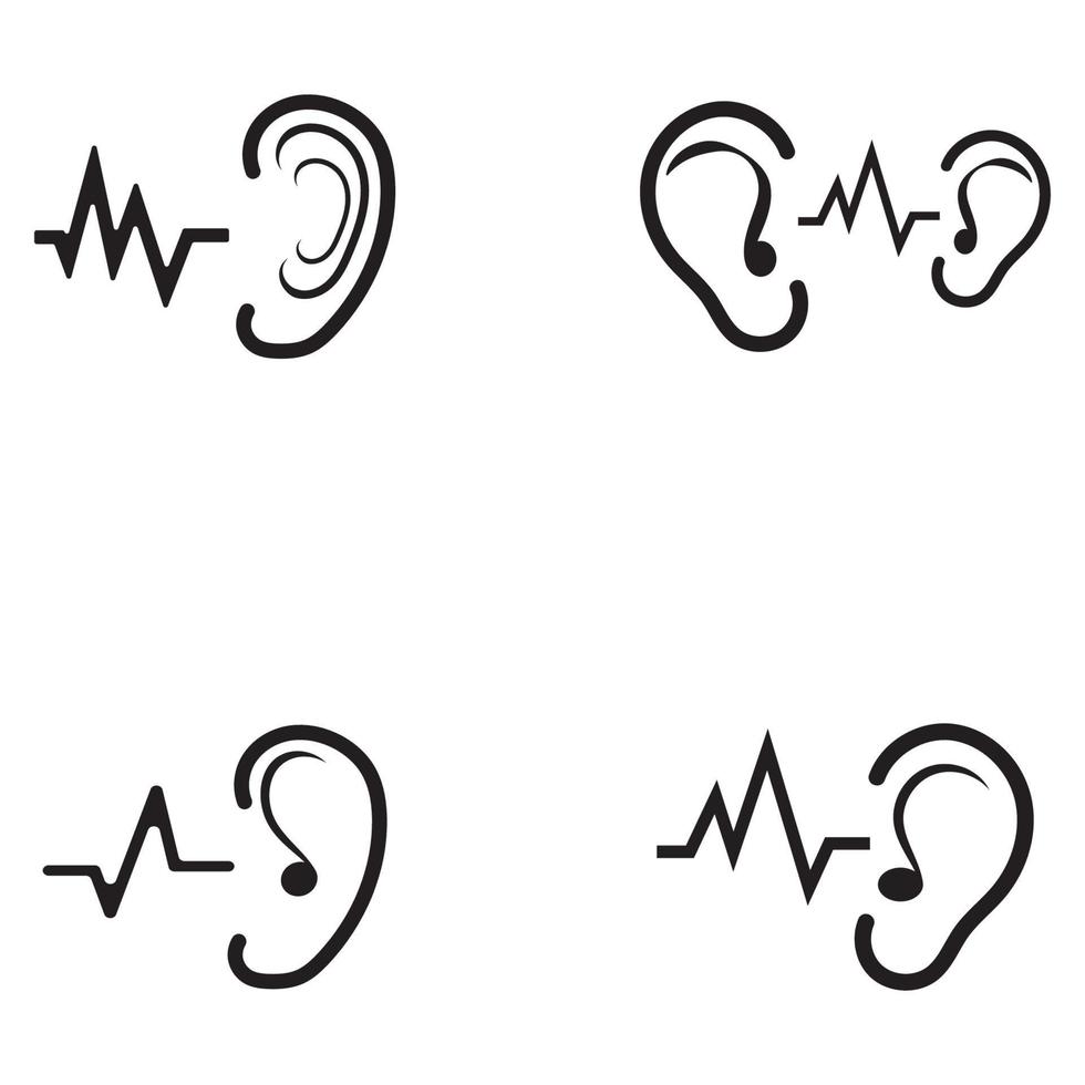 design dell'icona di vettore del modello di logo dell'udito