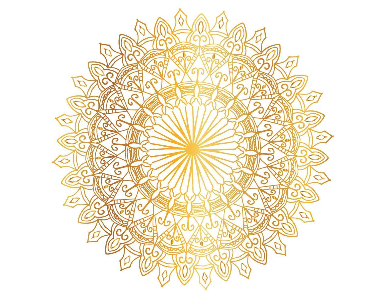 design mandala con opere d'arte dorate, vintage, reale, cerchio, fiore vettore
