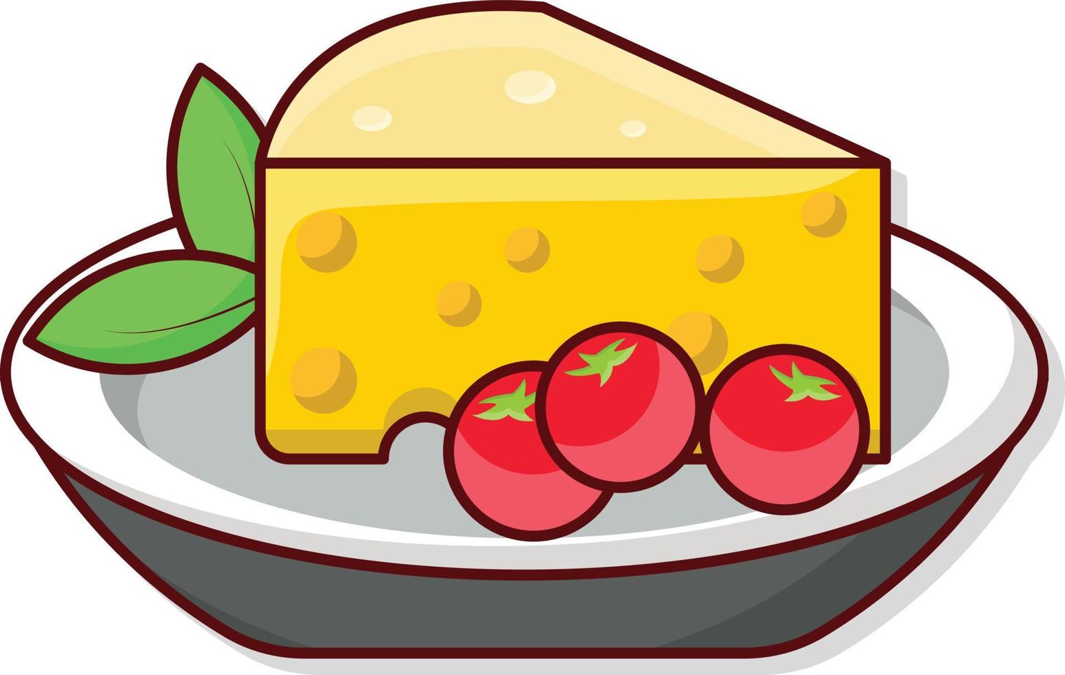 illustrazione vettoriale di formaggio su uno sfondo trasparente. simboli di qualità premium. icona del colore piatto della linea vettoriale per il concetto e la progettazione grafica.