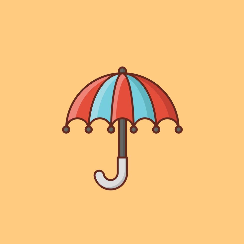 illustrazione vettoriale ombrello su uno sfondo. simboli di qualità premium. icona del colore piatto della linea vettoriale per il concetto e la progettazione grafica.